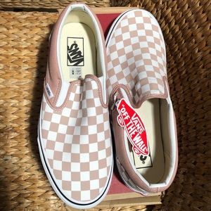 Vans Slip-On Blush Pink Checkered Shoes 8.5M/10W